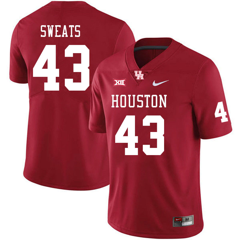 Men #43 Micah Sweats Houston Cougars College Football Jerseys Stitched Sale-Red - Click Image to Close